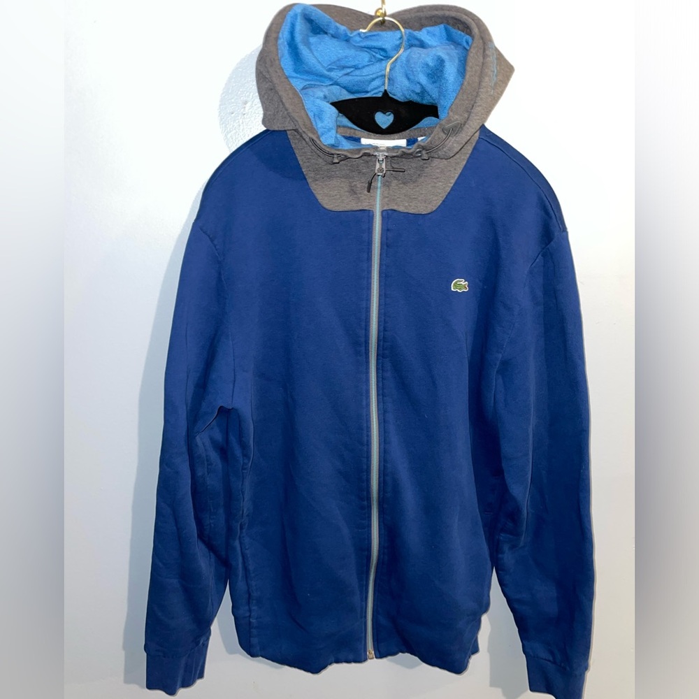 Lacoste sports jacket in blue size large great condition